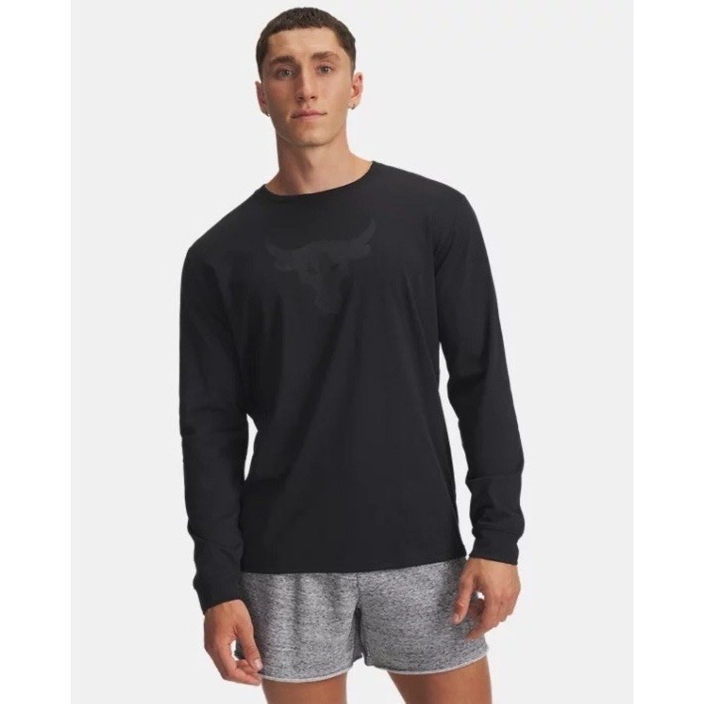 Under Armour Project Rock Brahma Bull Men's Black Shirt XL Long Sleeve NWT
